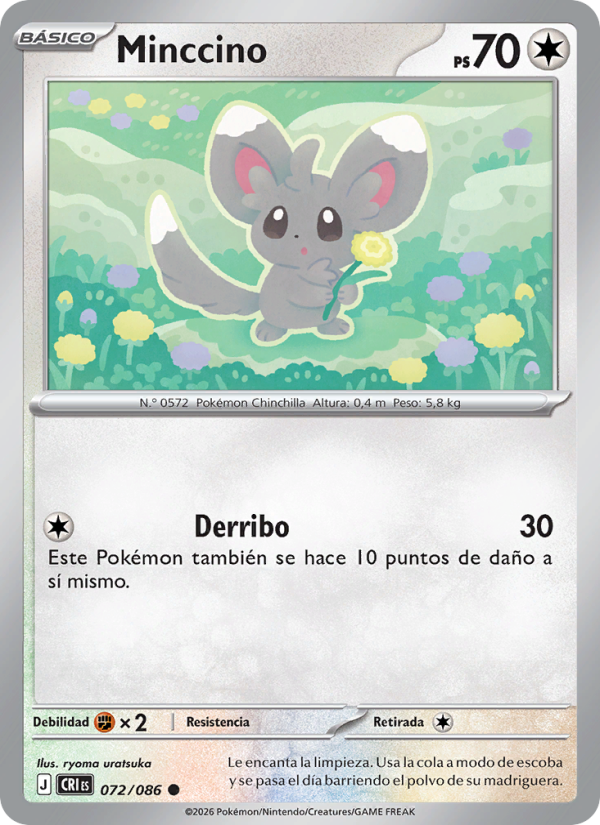 Minccino 072 — Caos Creciente (Spanish Pokémon TCG card)