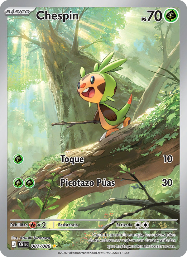 Chespin 087 — Caos Creciente (Spanish Pokémon TCG card)