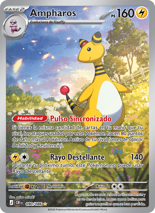 Ampharos 090 — Caos Creciente (Spanish Pokémon TCG card)