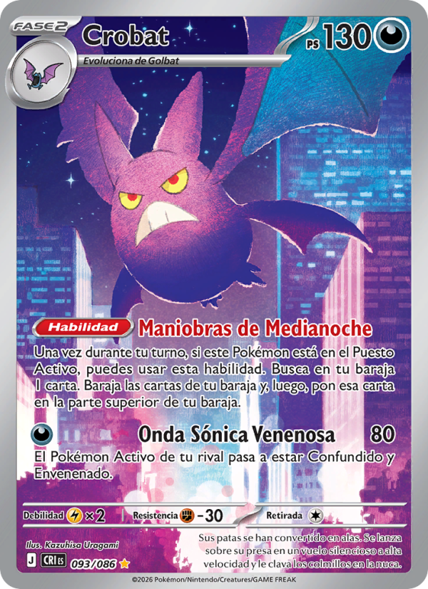 Crobat 093 — Caos Creciente (Spanish Pokémon TCG card)