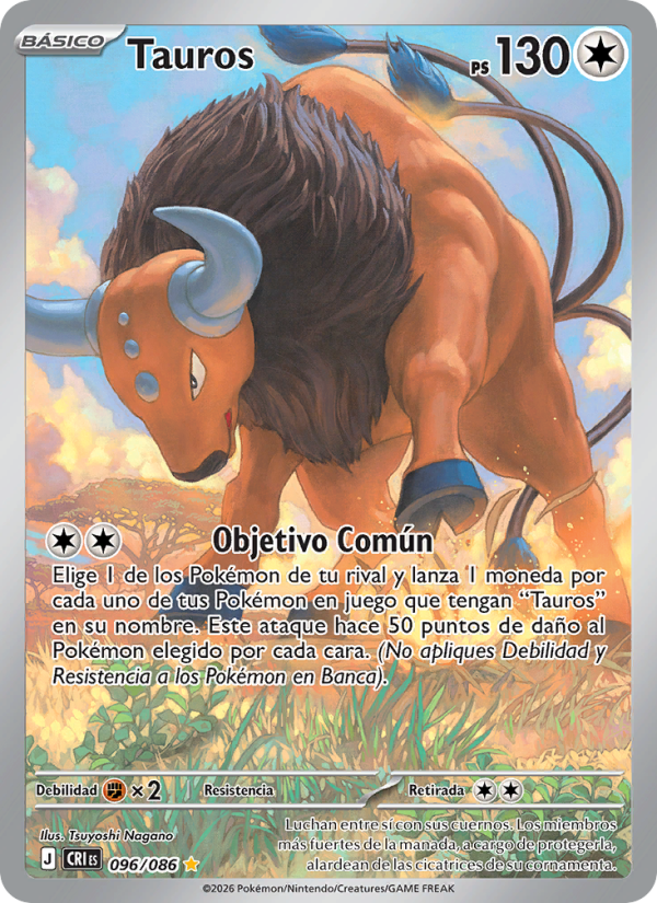 Tauros 096 — Caos Creciente (Spanish Pokémon TCG card)