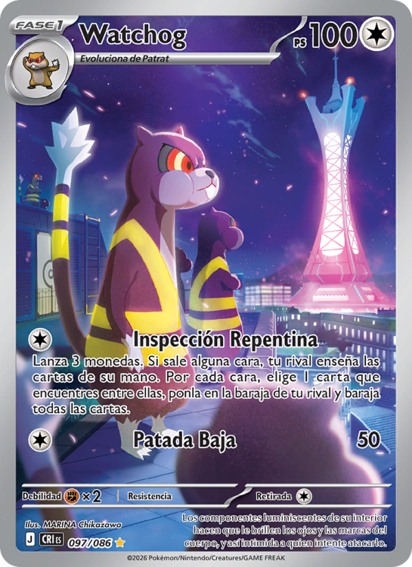 Watchog 097 — Caos Creciente (Spanish Pokémon TCG card)