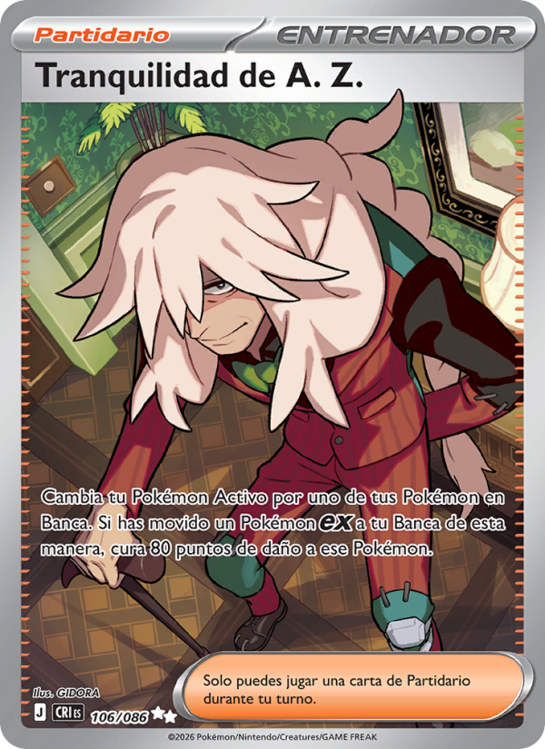 Tranquilidad de A. Z. 106 — Caos Creciente (Spanish Pokémon TCG card)