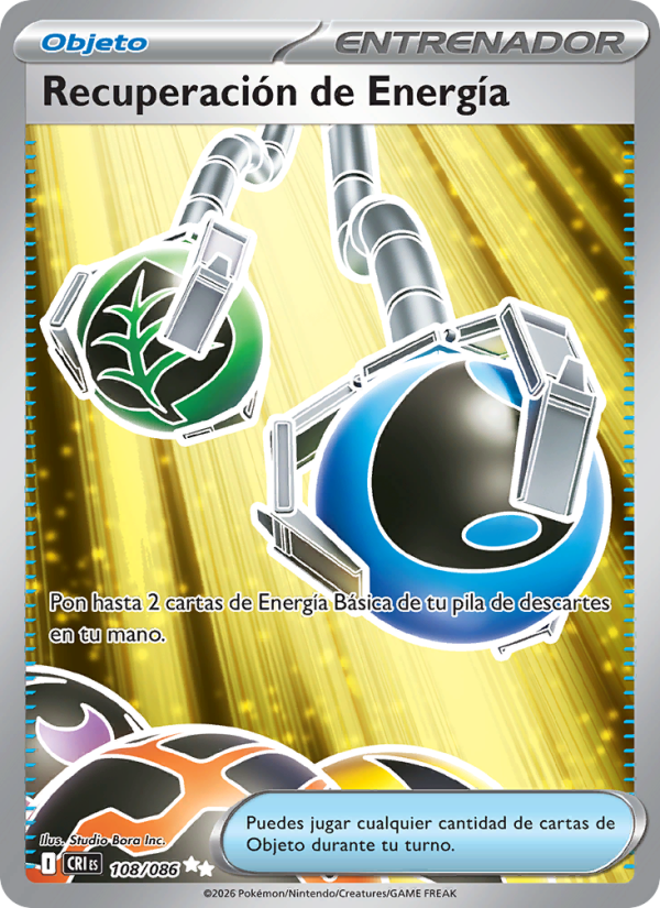 Recuperación de Energía 108 — Caos Creciente (Spanish Pokémon TCG card)