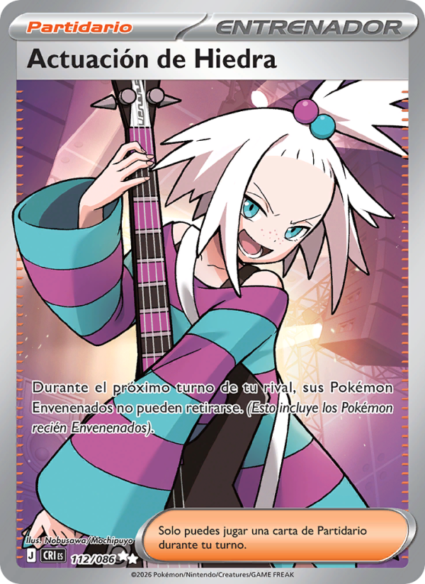 Actuación de Hiedra 112 — Caos Creciente (Spanish Pokémon TCG card)