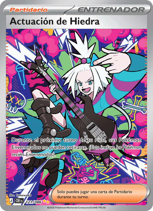 Actuación de Hiedra 121 — Caos Creciente (Spanish Pokémon TCG card)