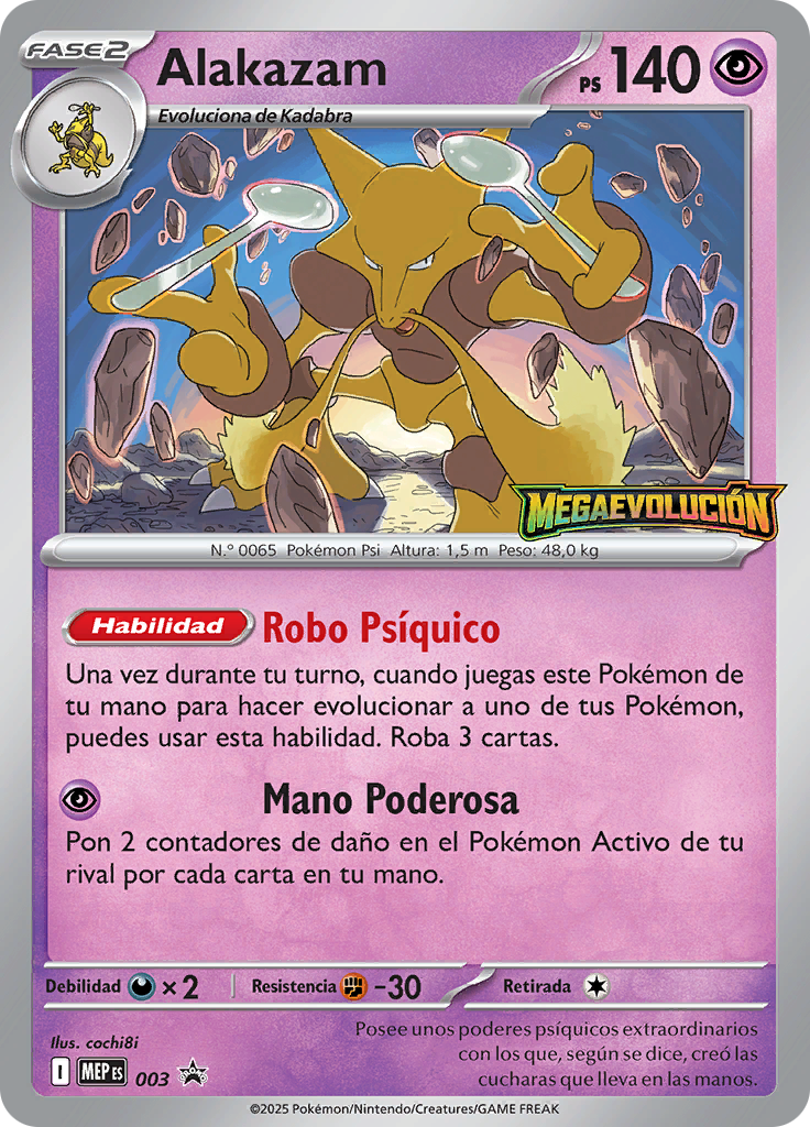 Alakazam 003 — MEP Black Star Promos (Spanish Pokémon TCG card)