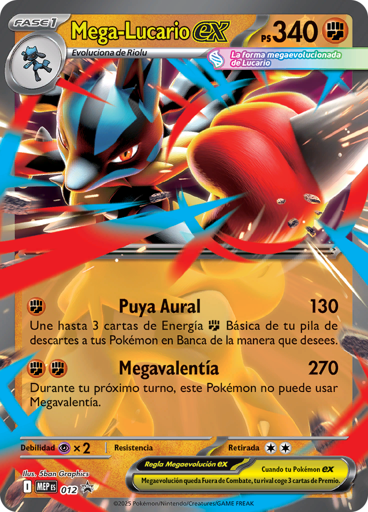 Mega-Lucario ex 012 — MEP Black Star Promos (Spanish Pokémon TCG card)