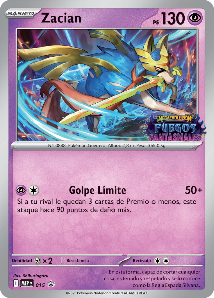 Zacian 015 — MEP Black Star Promos (Spanish Pokémon TCG card)