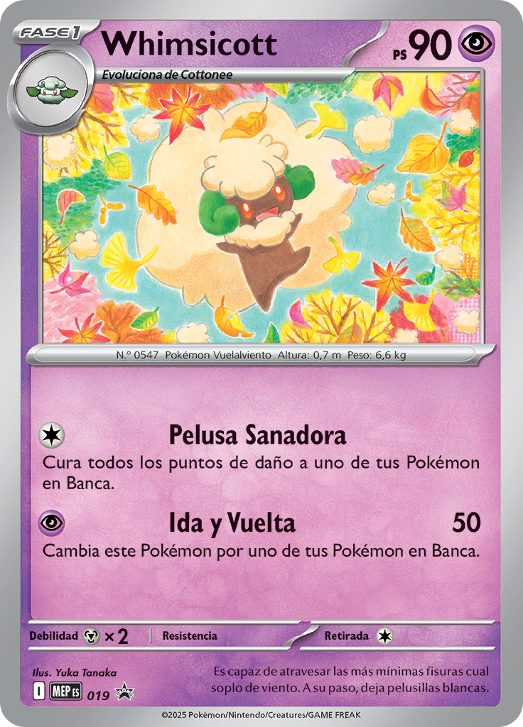 Whimsicott 019 — MEP Black Star Promos (Spanish Pokémon TCG card)