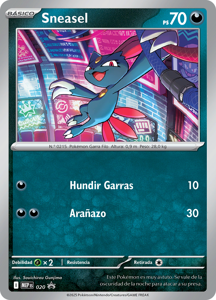 Sneasel 020 — MEP Black Star Promos (Spanish Pokémon TCG card)