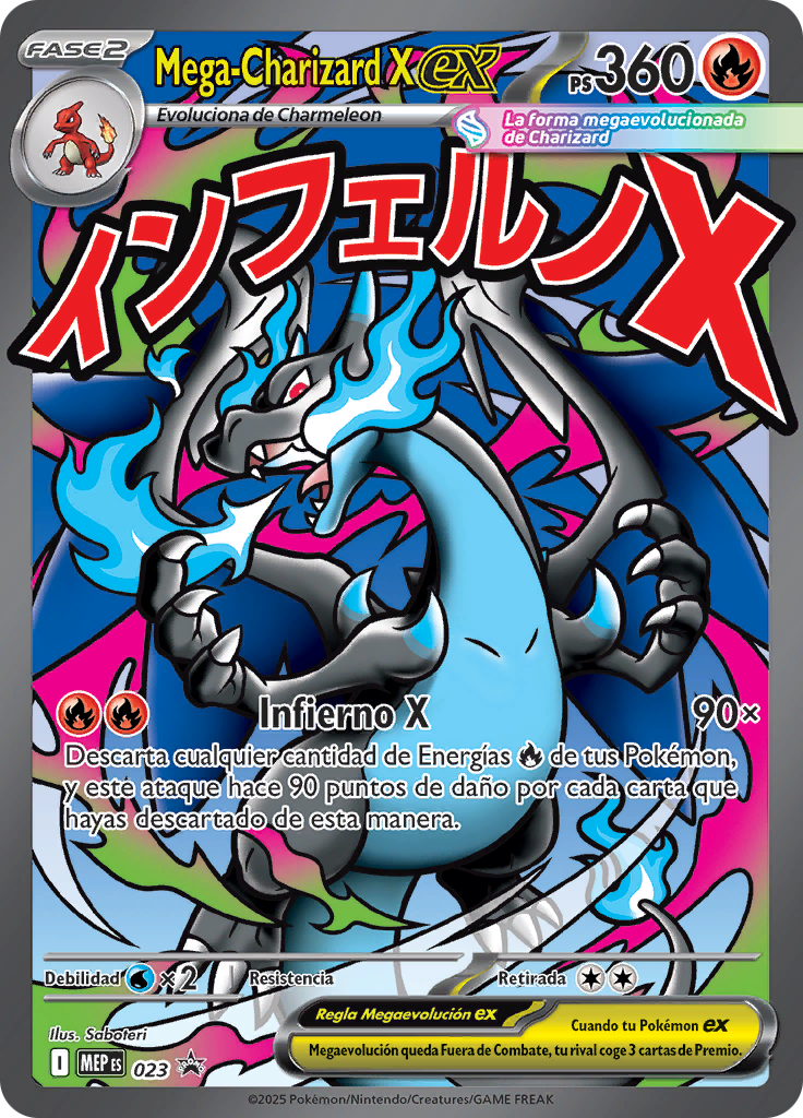 Mega-Charizard X ex 023 — MEP Black Star Promos (Spanish Pokémon TCG card)
