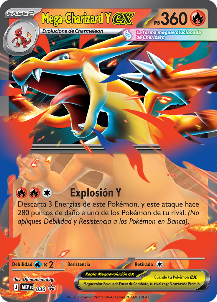 Mega-Charizard Y ex 030 — MEP Black Star Promos (Spanish Pokémon TCG card)