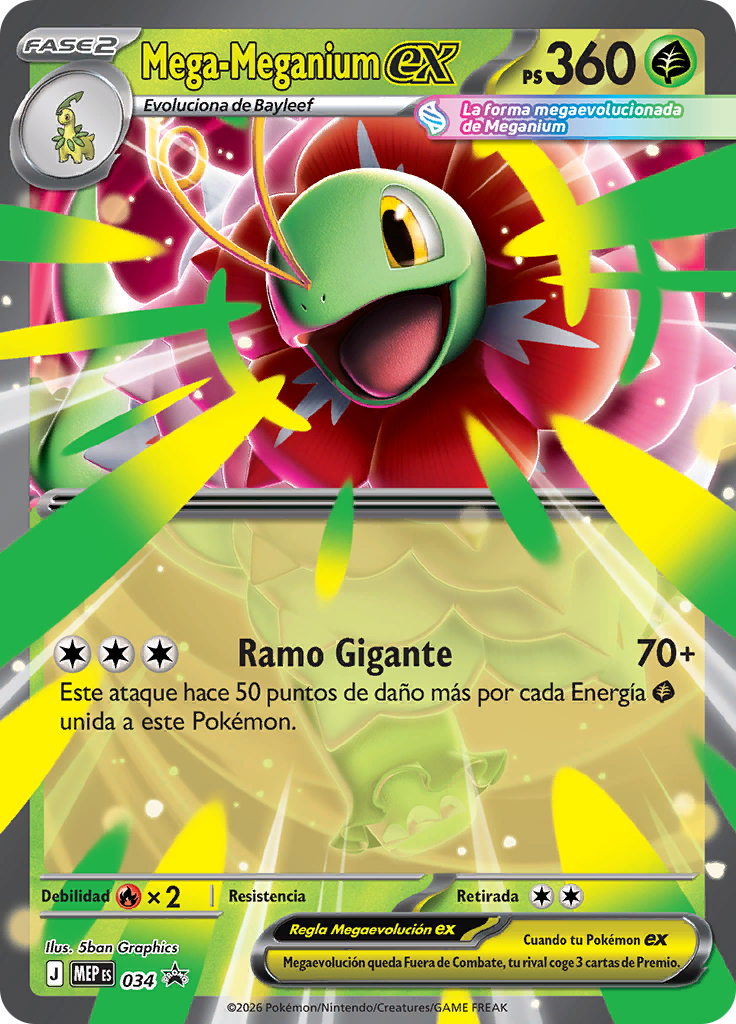 Mega-Meganium ex 034 — MEP Black Star Promos (Spanish Pokémon TCG card)