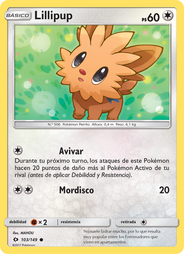 Lillipup 103 — Sol y Luna (Spanish Pokémon TCG card)