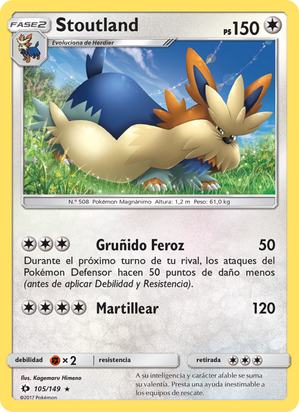 Stoutland 105 — Sol y Luna (Spanish Pokémon TCG card)
