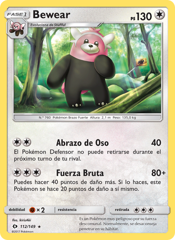 Bewear 112 — Sol y Luna (Spanish Pokémon TCG card)