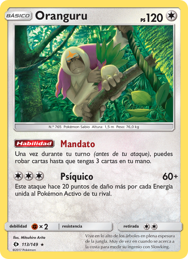 Oranguru 113 — Sol y Luna (Spanish Pokémon TCG card)