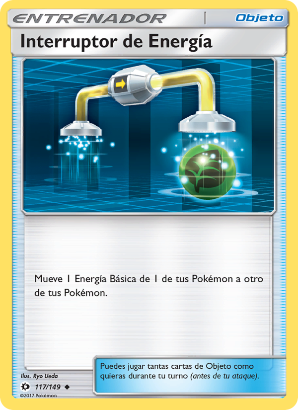 Interruptor de Energía 117 — Sol y Luna (Spanish Pokémon TCG card)