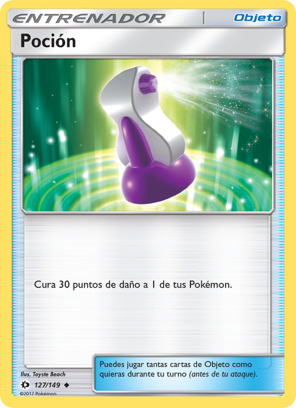 Poción 127 — Sol y Luna (Spanish Pokémon TCG card)