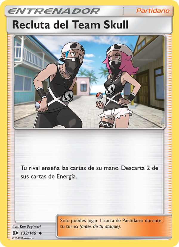 Recluta del Team Skull 133 — Sol y Luna (Spanish Pokémon TCG card)