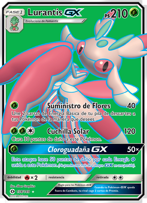 Lurantis GX 138 — Sol y Luna (Spanish Pokémon TCG card)