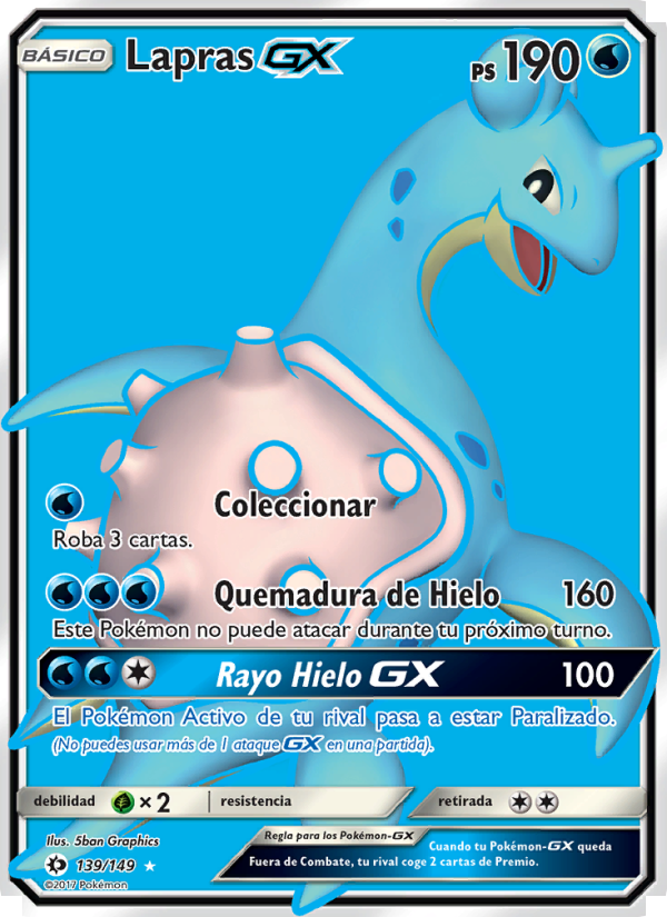 Lapras GX 139 — Sol y Luna (Spanish Pokémon TCG card)