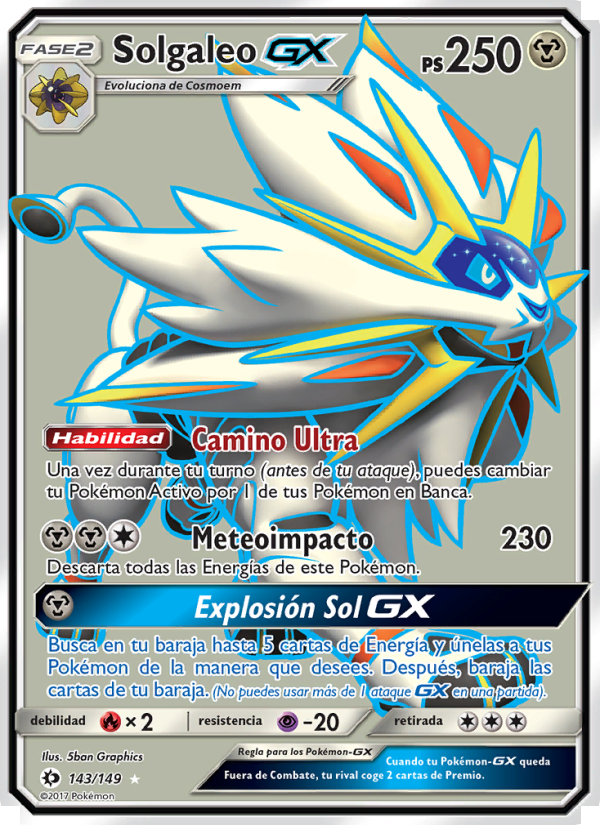 Solgaleo GX 143 — Sol y Luna (Spanish Pokémon TCG card)
