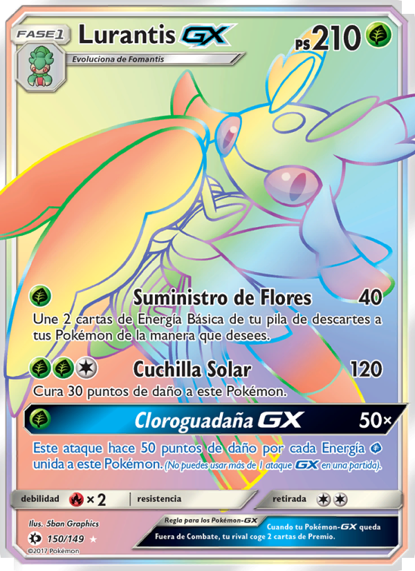 Lurantis GX 150 — Sol y Luna (Spanish Pokémon TCG card)