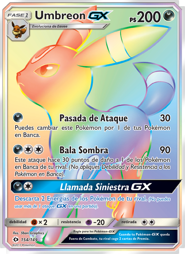 Umbreon GX 154 — Sol y Luna (Spanish Pokémon TCG card)