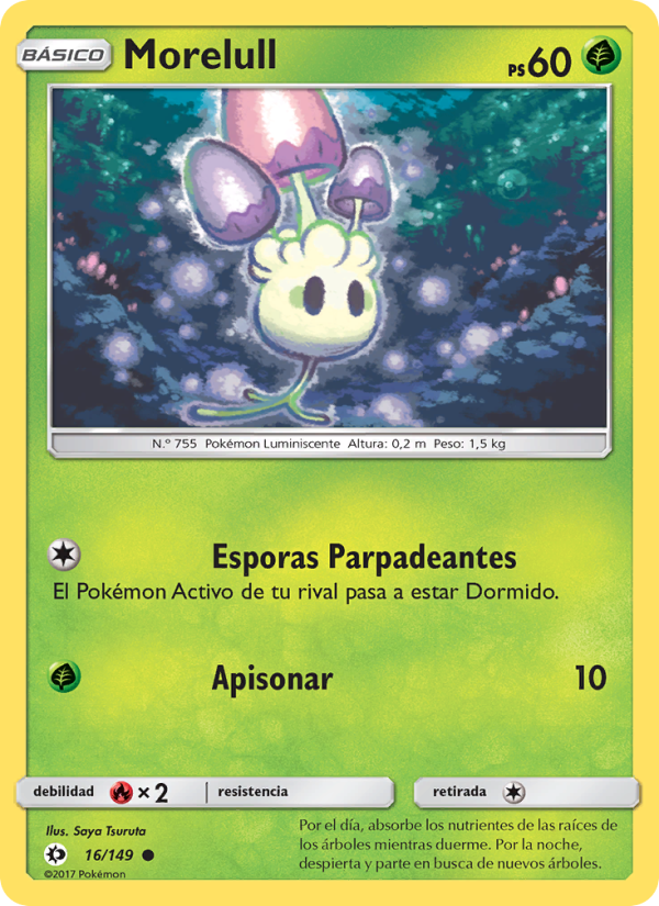 Morelull 16 — Sol y Luna (Spanish Pokémon TCG card)