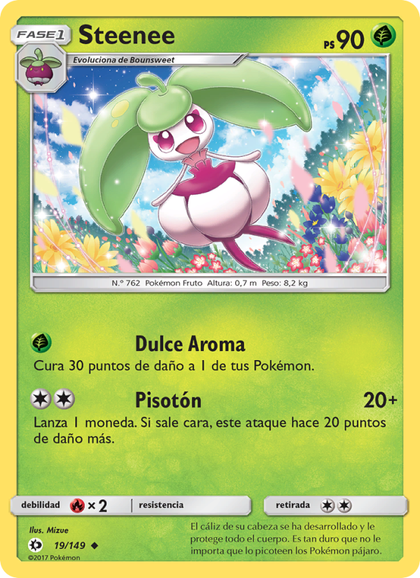 Steenee 19 — Sol y Luna (Spanish Pokémon TCG card)