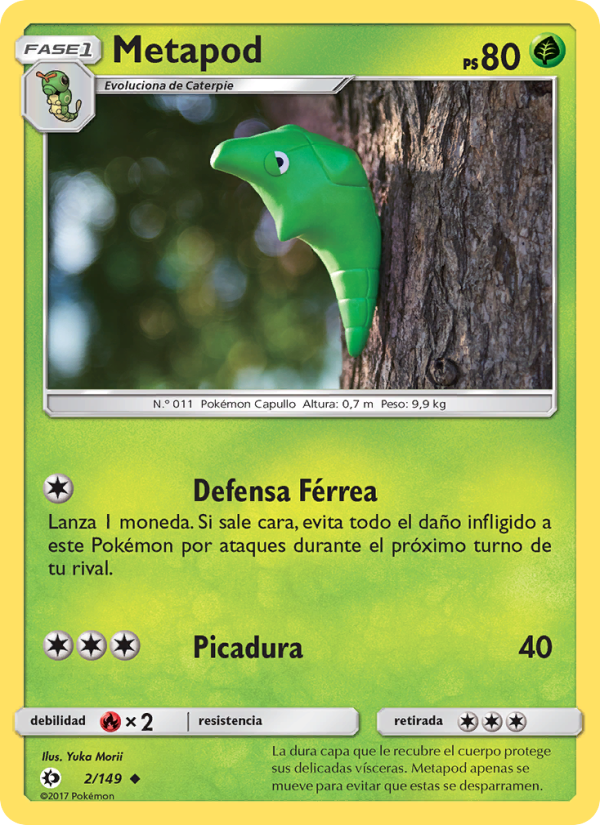 Metapod 2 — Sol y Luna (Spanish Pokémon TCG card)