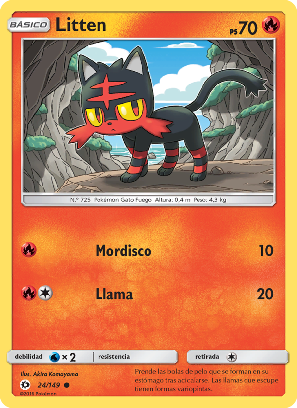 Litten 24 — Sol y Luna (Spanish Pokémon TCG card)