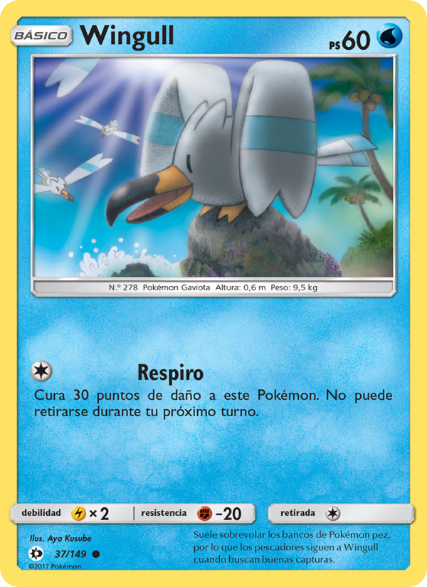 Wingull 37 — Sol y Luna (Spanish Pokémon TCG card)