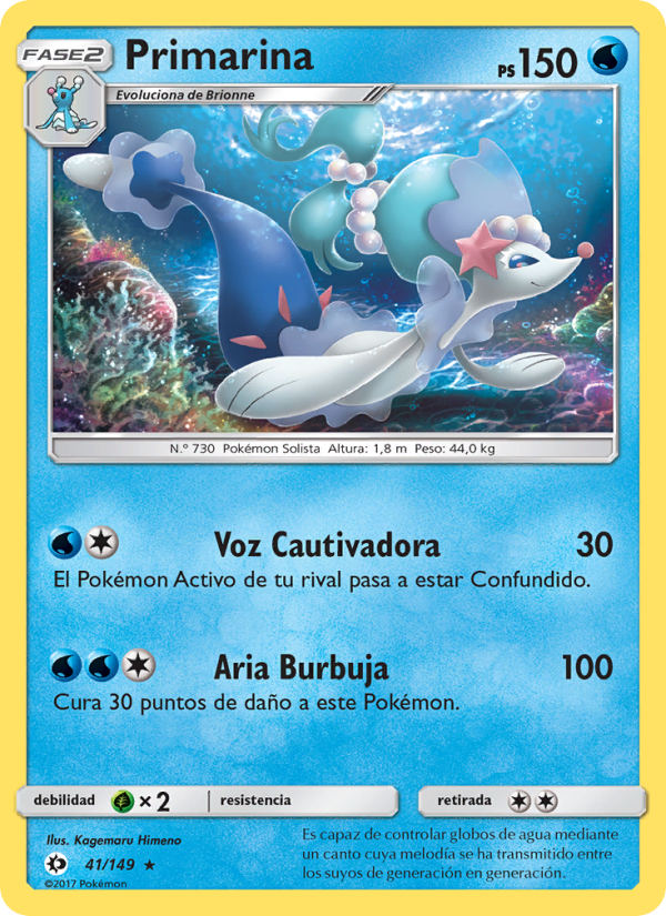 Primarina 41 — Sol y Luna (Spanish Pokémon TCG card)
