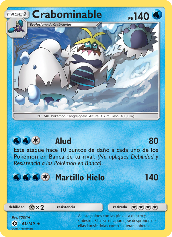 Crabominable 43 — Sol y Luna (Spanish Pokémon TCG card)
