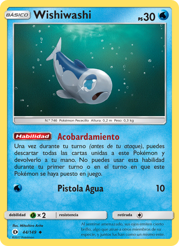 Wishiwashi 44 — Sol y Luna (Spanish Pokémon TCG card)