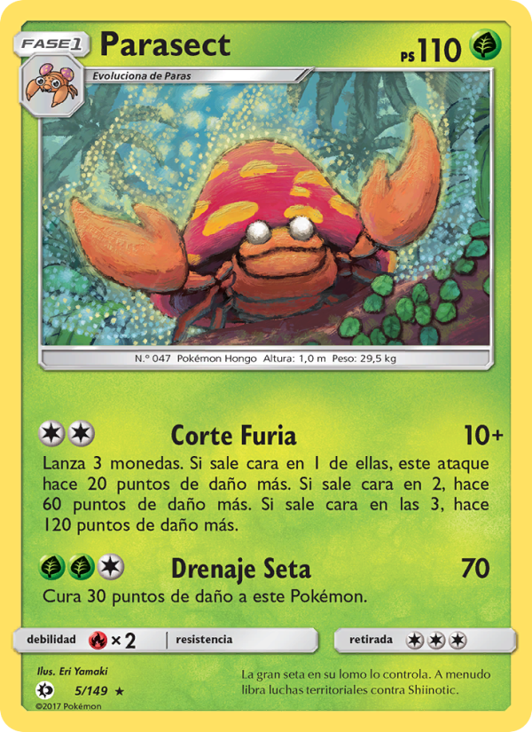 Parasect 5 — Sol y Luna (Spanish Pokémon TCG card)