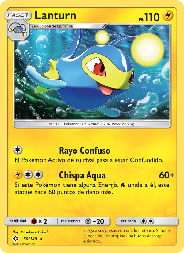 Lanturn 50 — Sol y Luna (Spanish Pokémon TCG card)