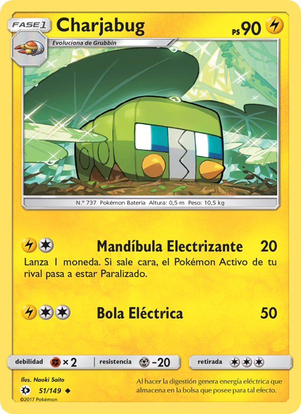 Charjabug 51 — Sol y Luna (Spanish Pokémon TCG card)