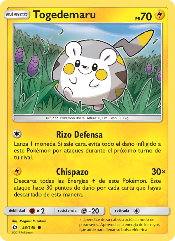 Togedemaru 53 — Sol y Luna (Spanish Pokémon TCG card)