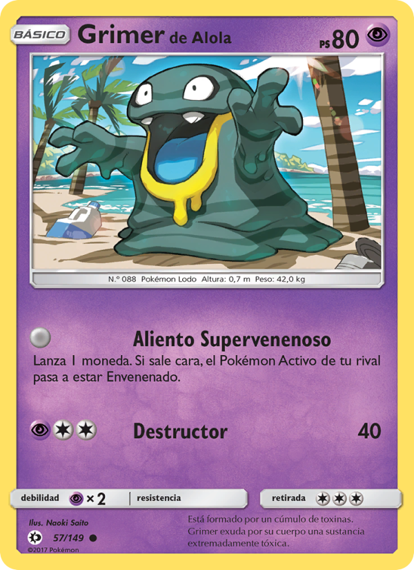 Grimer de Alola 57 — Sol y Luna (Spanish Pokémon TCG card)