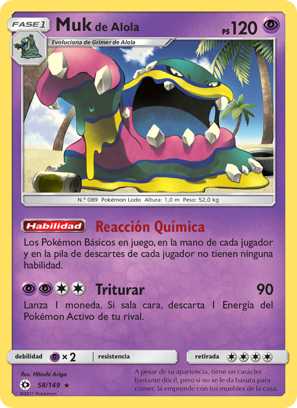 Muk de Alola 58 — Sol y Luna (Spanish Pokémon TCG card)