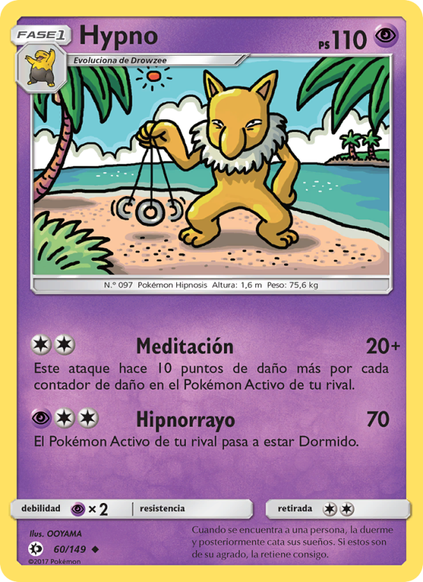 Hypno 60 — Sol y Luna (Spanish Pokémon TCG card)