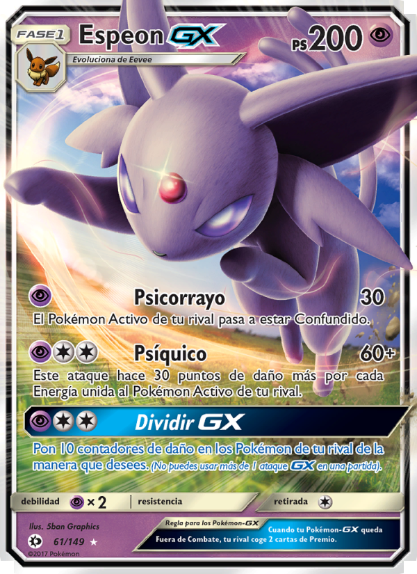 Espeon GX 61 — Sol y Luna (Spanish Pokémon TCG card)