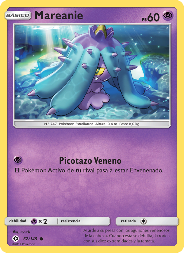Mareanie 62 — Sol y Luna (Spanish Pokémon TCG card)