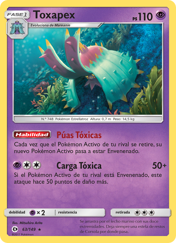 Toxapex 63 — Sol y Luna (Spanish Pokémon TCG card)
