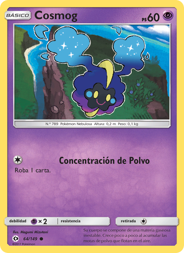 Cosmog 64 — Sol y Luna (Spanish Pokémon TCG card)