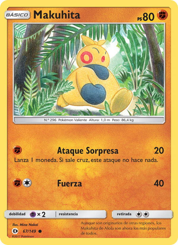 Makuhita 67 — Sol y Luna (Spanish Pokémon TCG card)